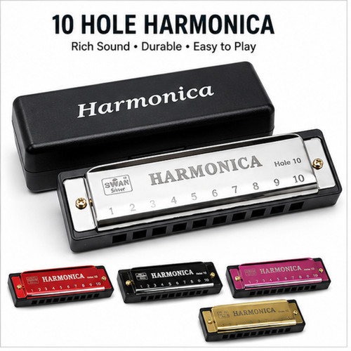 New silver swan harmonica - swan,